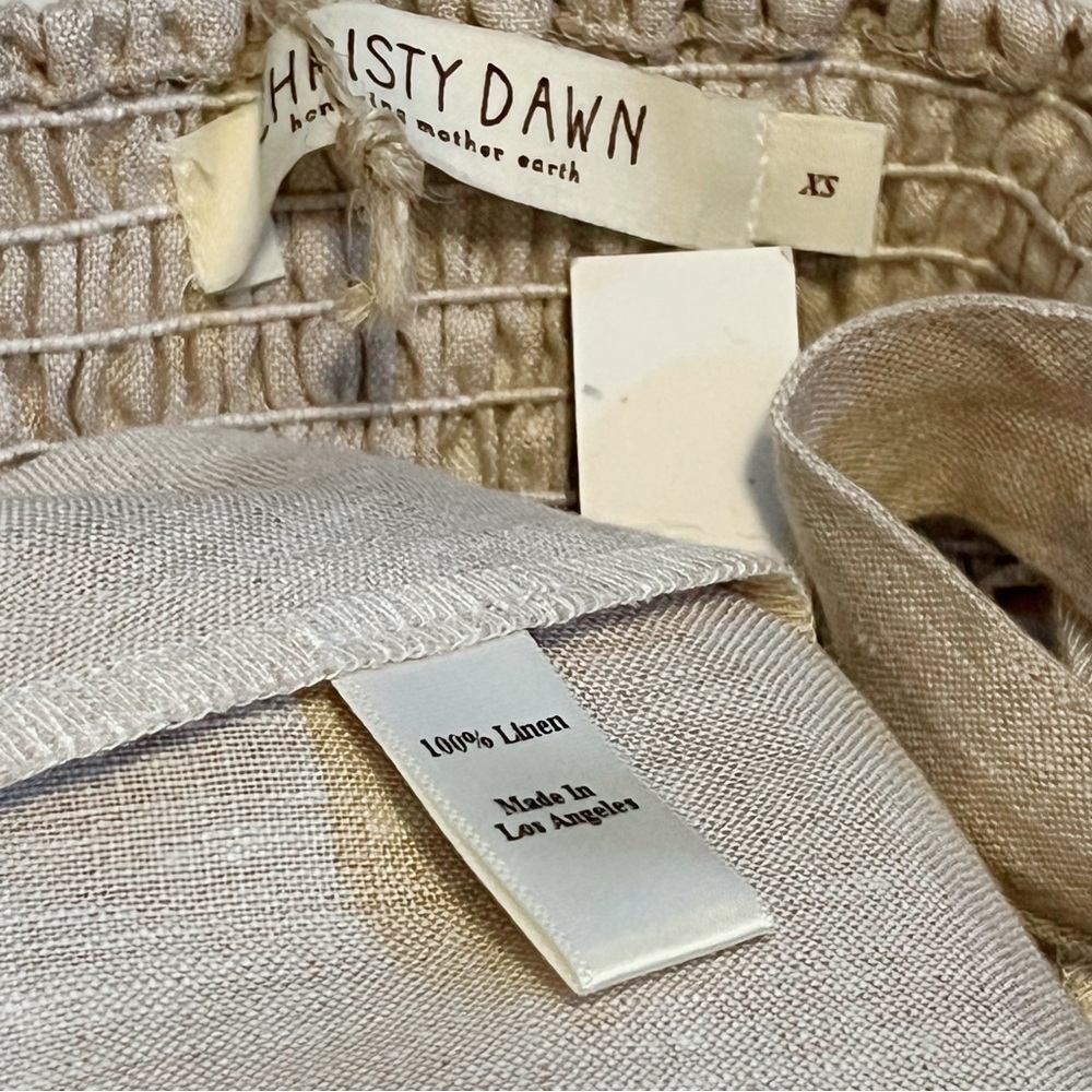 Christy Dawn Linen Midi Dress in Light Beige - Picture 10 of 10